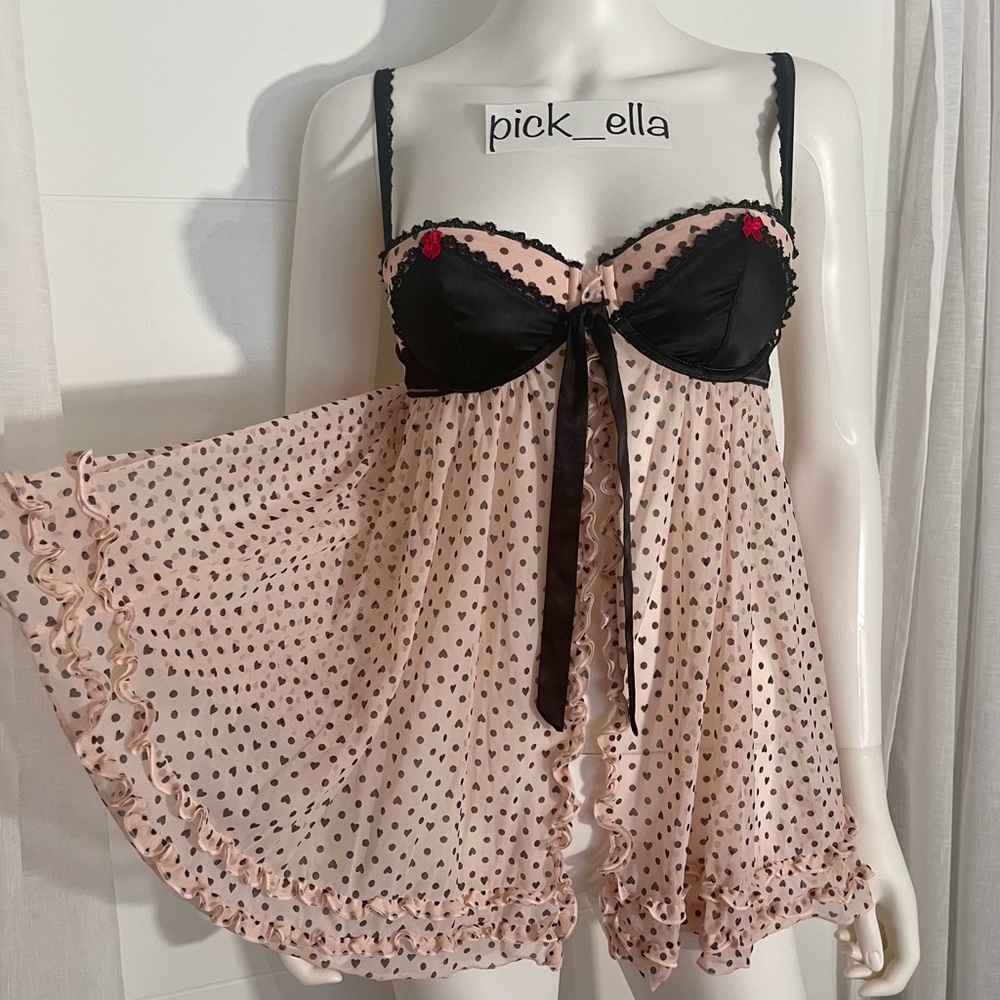36B 36C VS Victoria’s Secret Sexy Little Things Chemise Lingerie ruffled Slip